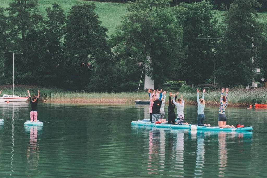 SUP Surf Yoga Breakfast Mattsee Austria