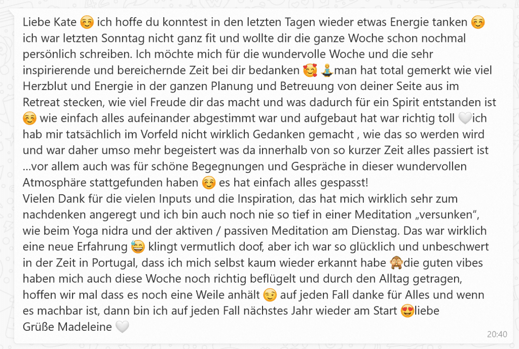 Feedback Reconnect Retreat Madeleine